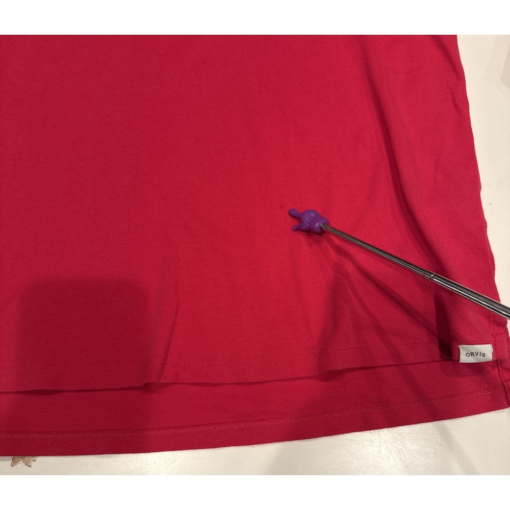 Orvis Womens Top Pink Pima Cotton Knit V-Neck 3/4 Sleeve Pullover T-Shirt XL - Picture 6 of 13